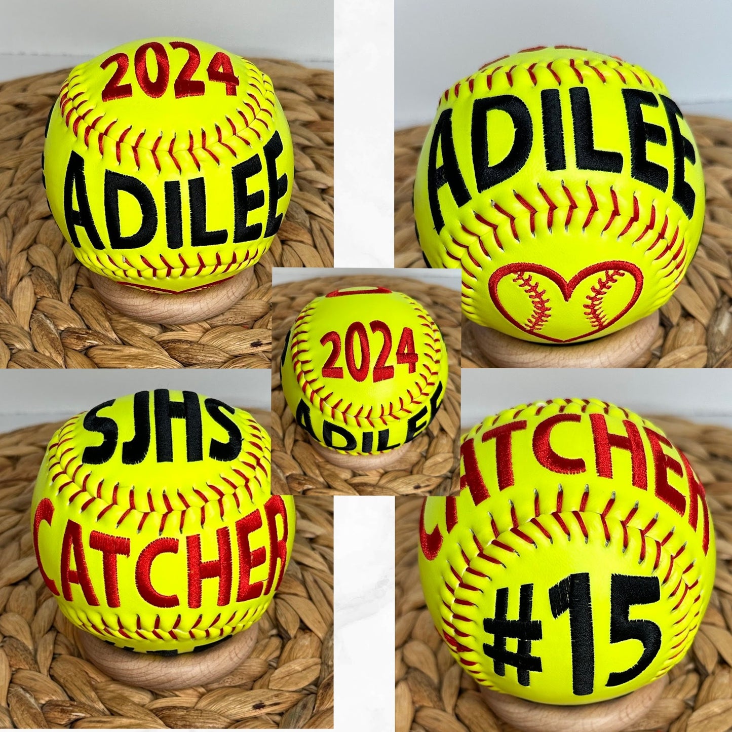 Softball Player Gift: Custom Embroidered Ball as End of Season Keepsake • Softball Player • Senior Night • Personalized Graduation Gift