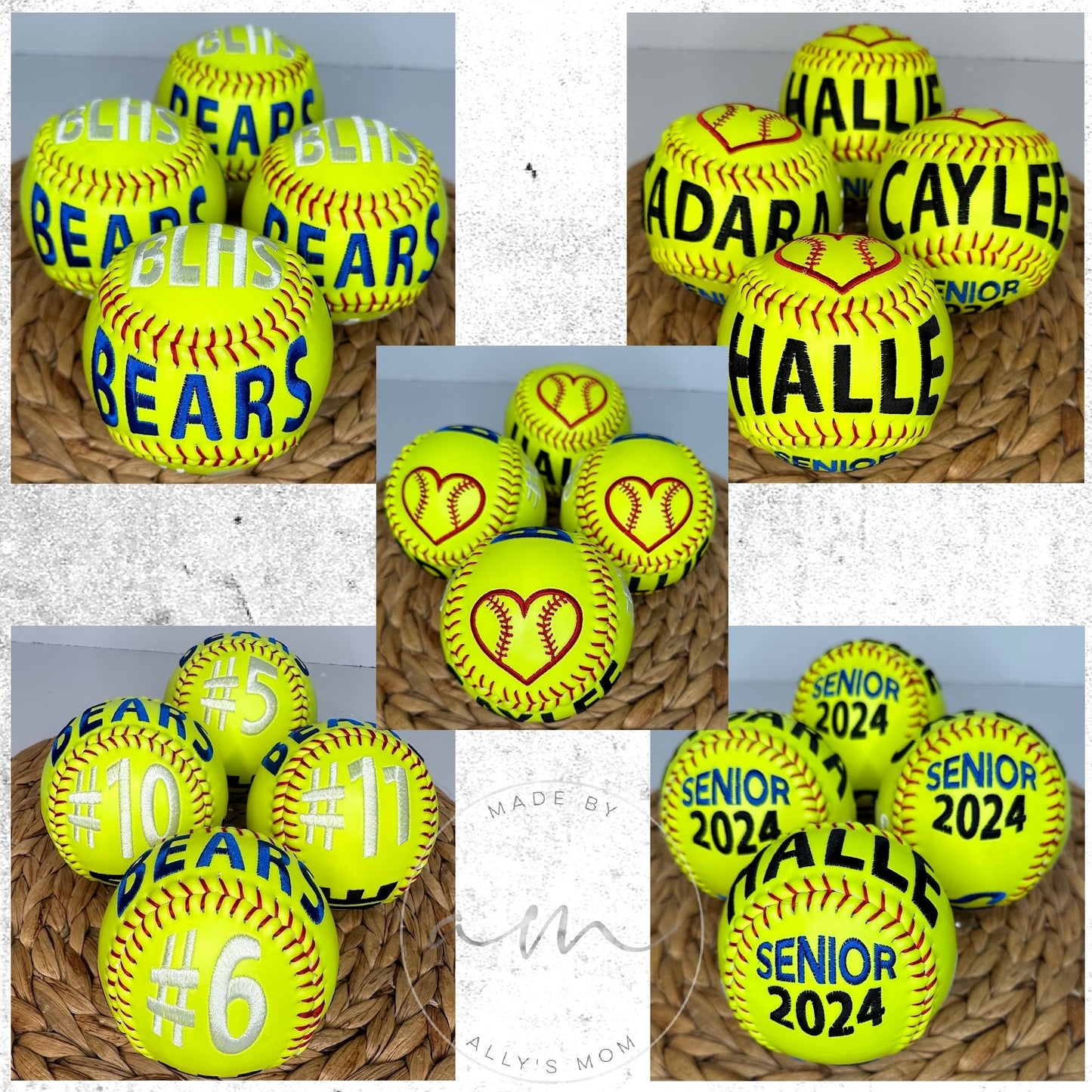 Softball Player Gift: Custom Embroidered Ball as End of Season Keepsake • Softball Player • Senior Night • Personalized Graduation Gift