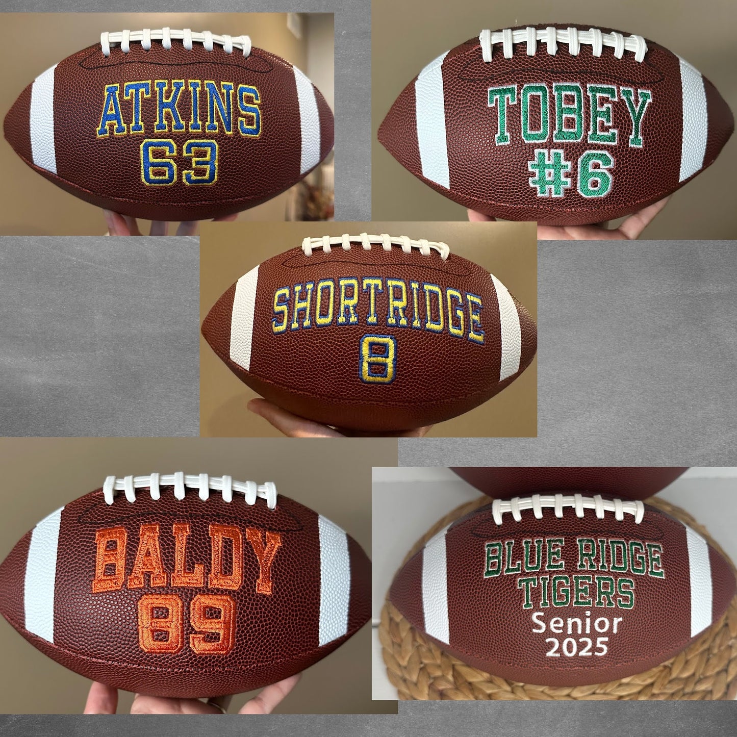 Personalized Embroidered Football • Keepsake Ball • Souvenir • Graduation • Custom Football • Senior Night Gift • End of Season • Sports Fan