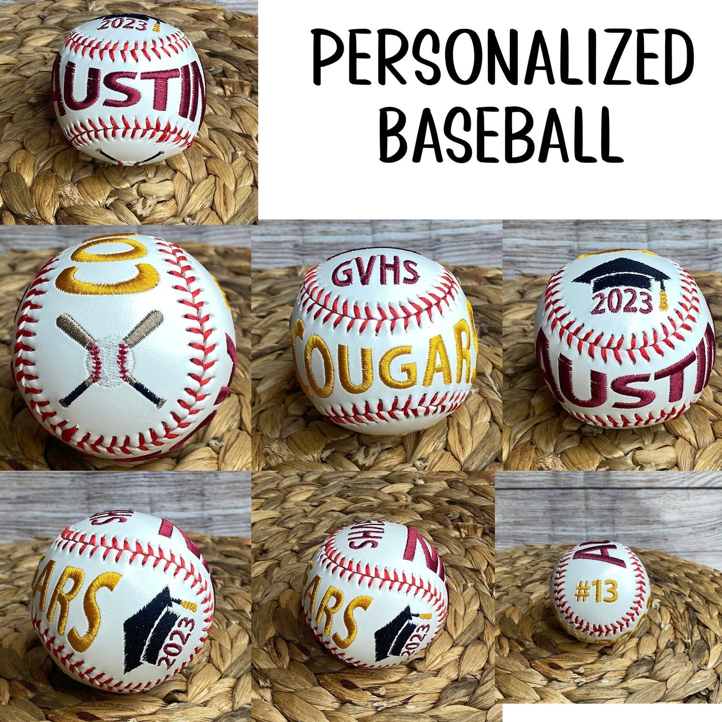 End of Season Gift - Custom Baseball for Senior Night & Graduation Baseball • Embroidered Baseball • Unique Keepsake Gift • Grad Gift