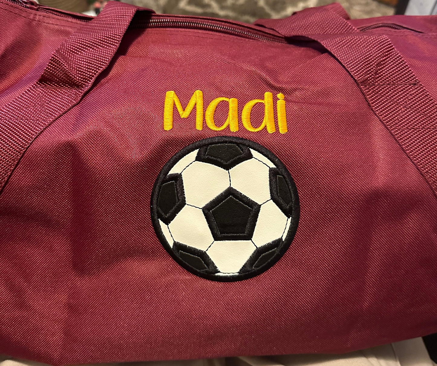 Personalized Soccer Duffle Bag • Embroidered Soccer Bag • Gift for Boys or Girls • Sport Duffel • Soccer Player Carryall Gym Bag • Game Day