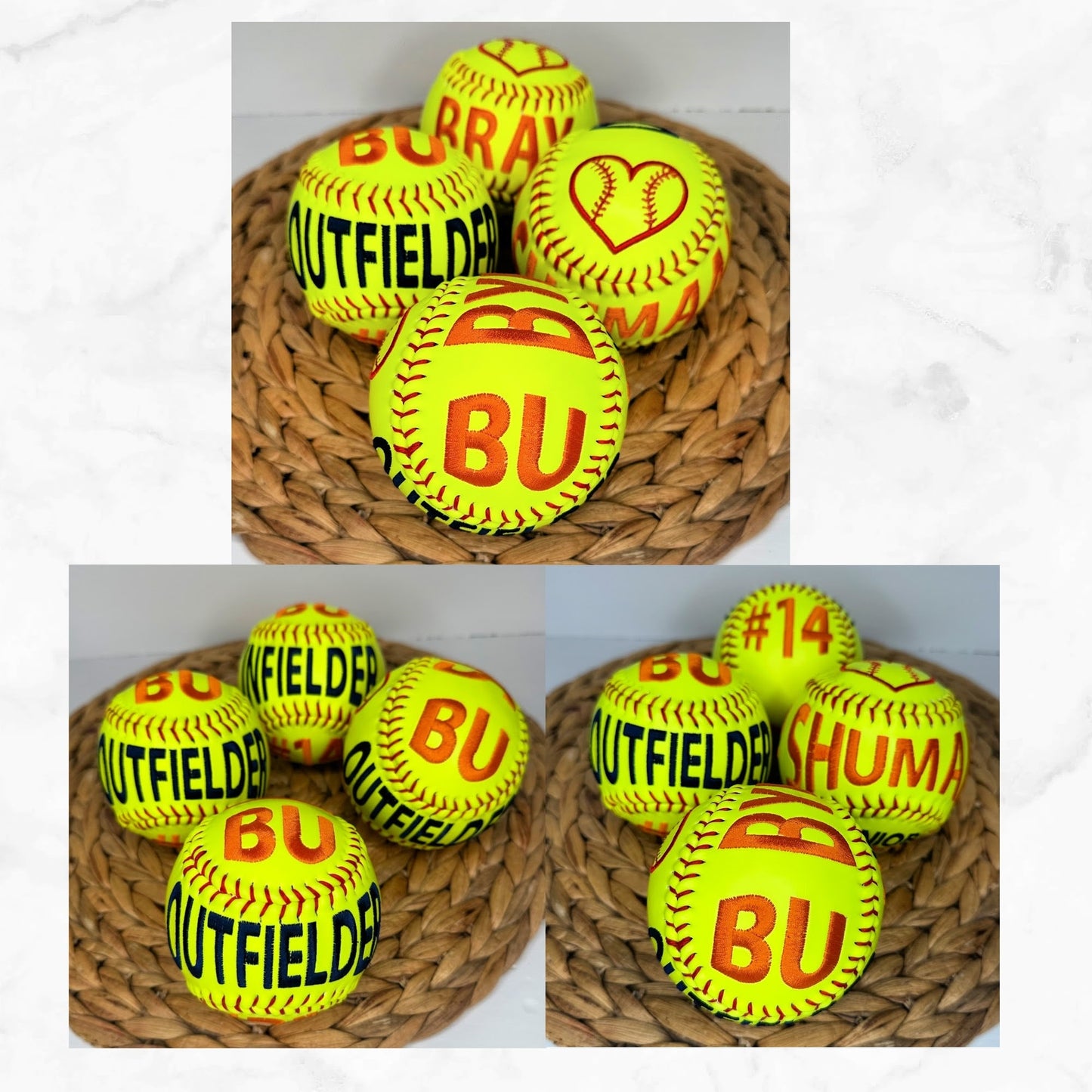 Softball Player Gift: Custom Embroidered Ball as End of Season Keepsake • Softball Player • Senior Night • Personalized Graduation Gift