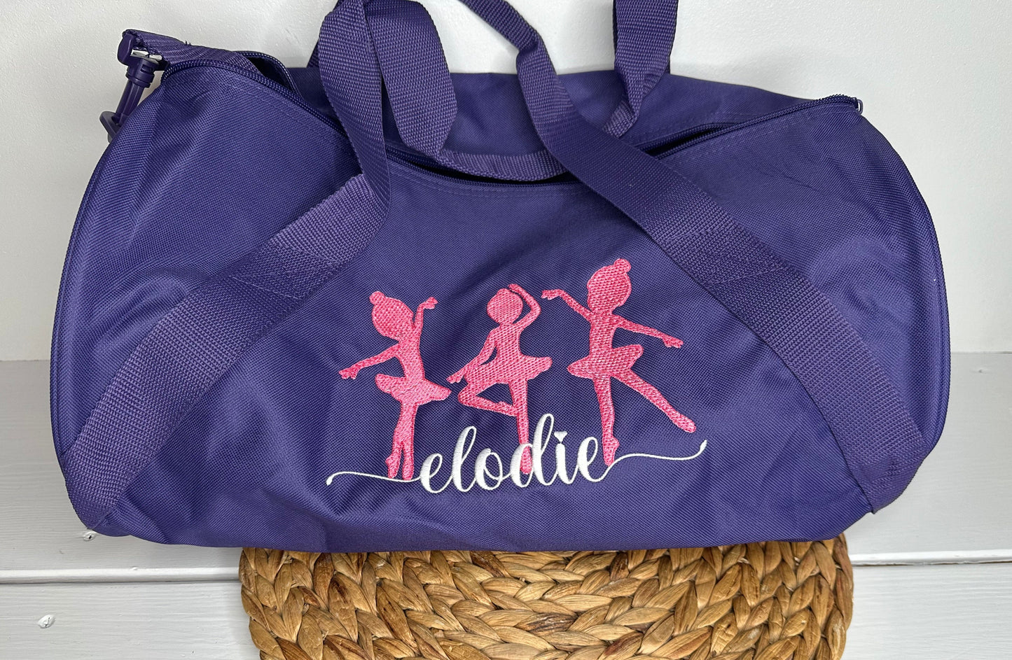 Personalized Ballerina Duffel Bag • Dance Practice Bag • Ballet DancerGift for Girls • Embroidered with Name • Overnight Weekend Duffel