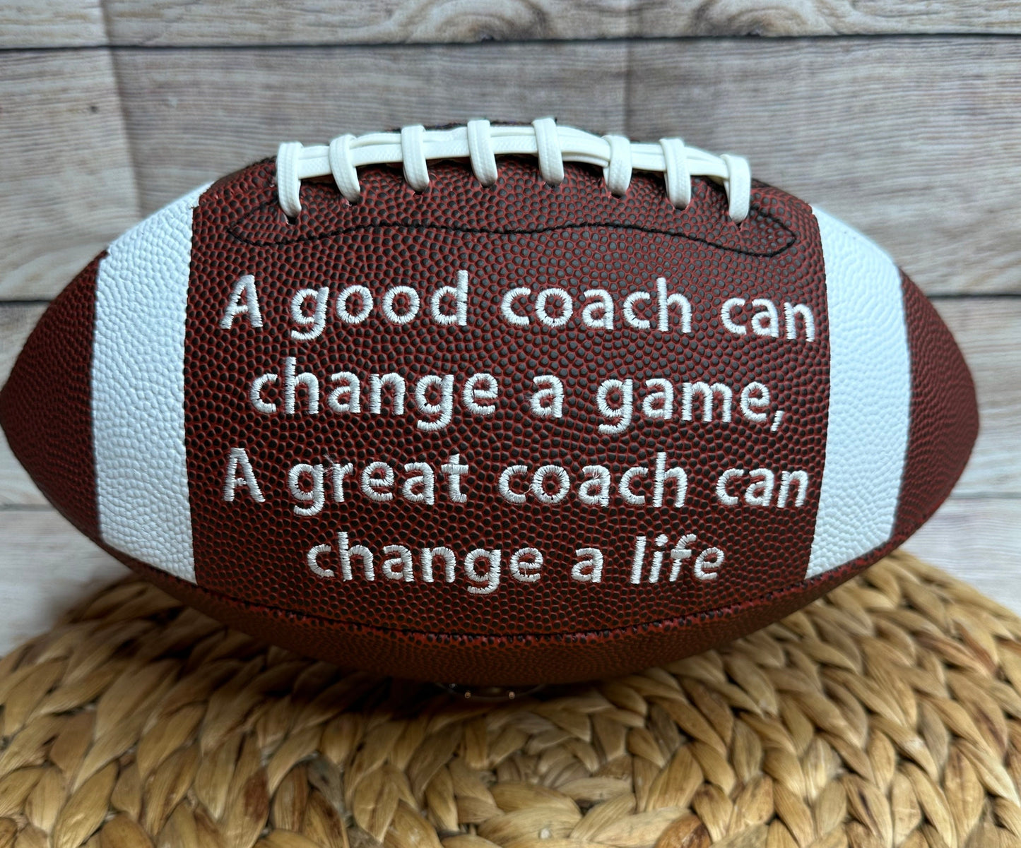 Personalized Coach Gift • Embroidered Football • Keepsake Ball • Souvenir • Custom Football • Best Coach Gift • Sports Fan • Retired Coach