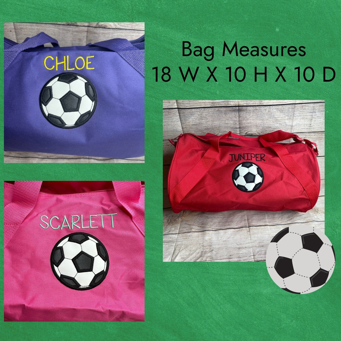 Personalized Soccer Duffle Bag • Embroidered Soccer Bag • Gift for Boys or Girls • Sport Duffel • Soccer Player Carryall Gym Bag • Game Day