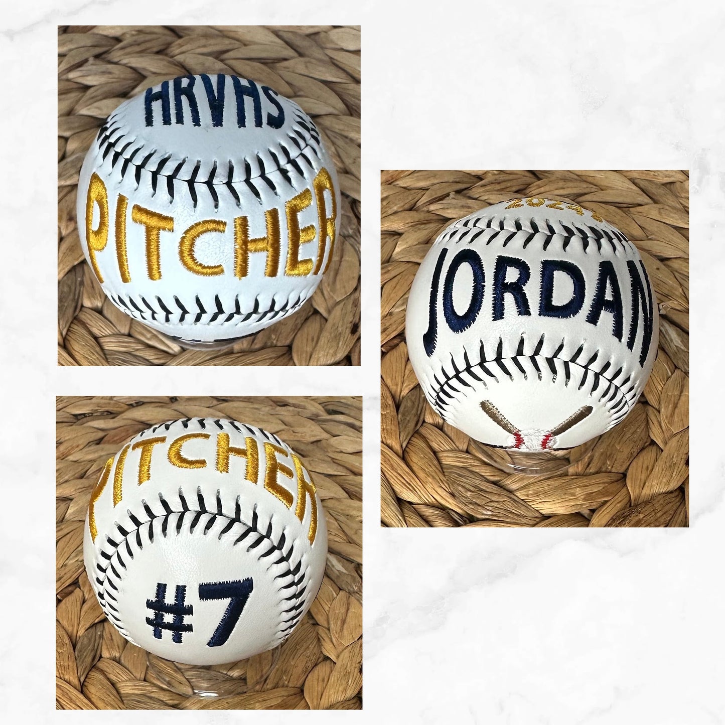 End of Season Gift - Custom Baseball for Senior Night & Graduation Baseball • Embroidered Baseball • Unique Keepsake Gift • Grad Gift