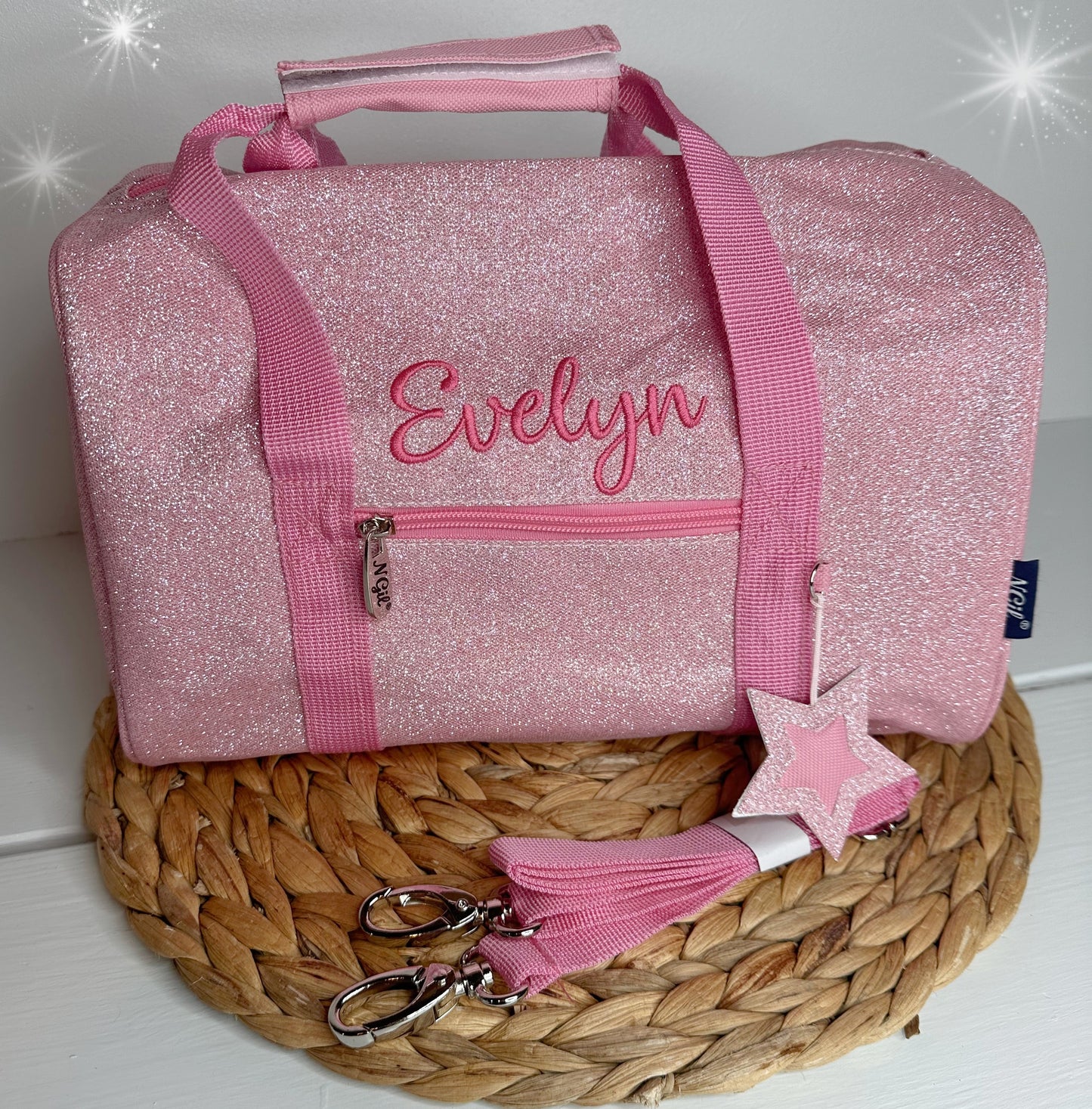 Personalized Mini Dance Duffel Bag • Embroidered Glitter Small Ballet Bag • Little Girl Dance Bag • Bag for Toddler Practice