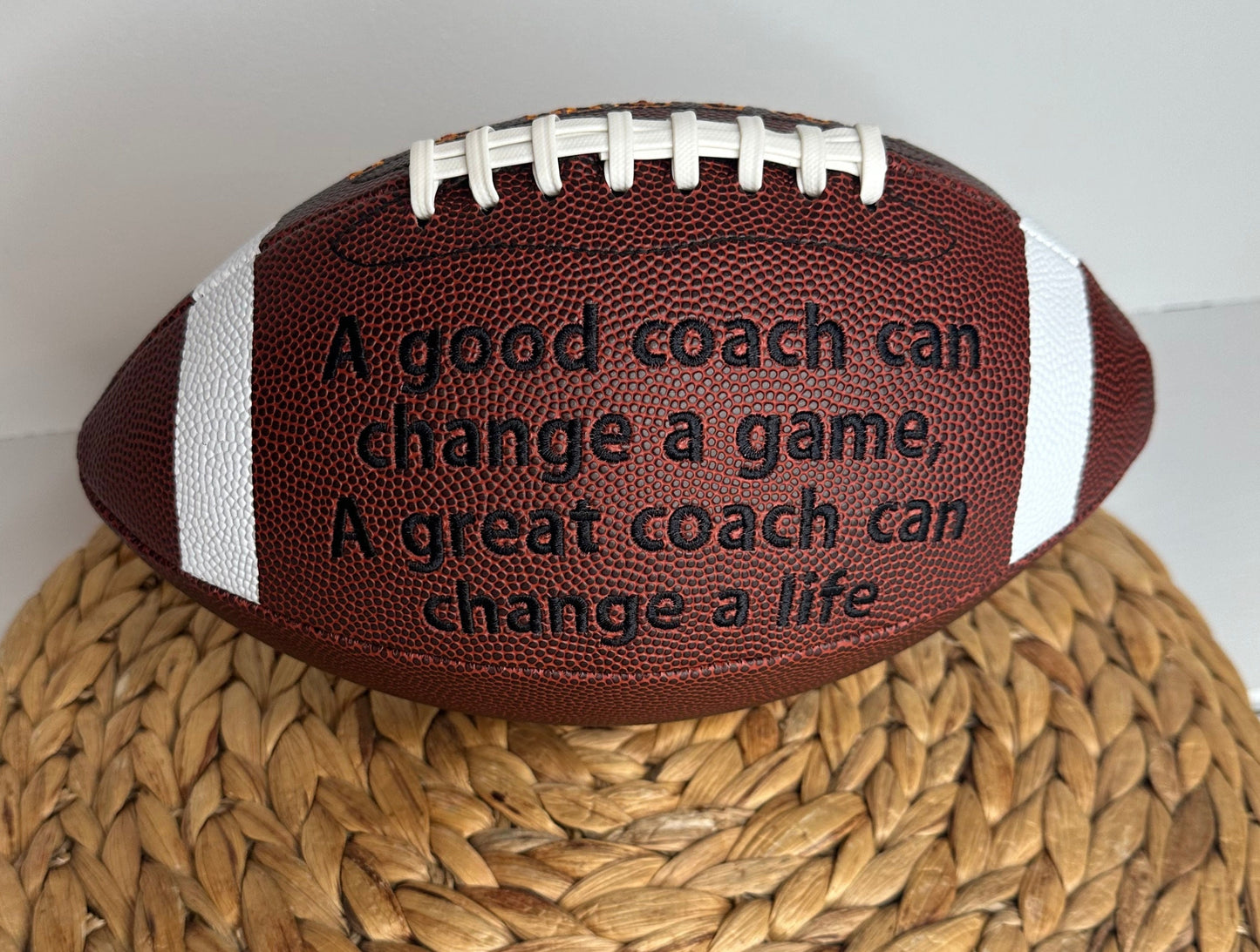 Personalized Coach Gift • Embroidered Football • Keepsake Ball • Souvenir • Custom Football • Best Coach Gift • Sports Fan • Retired Coach
