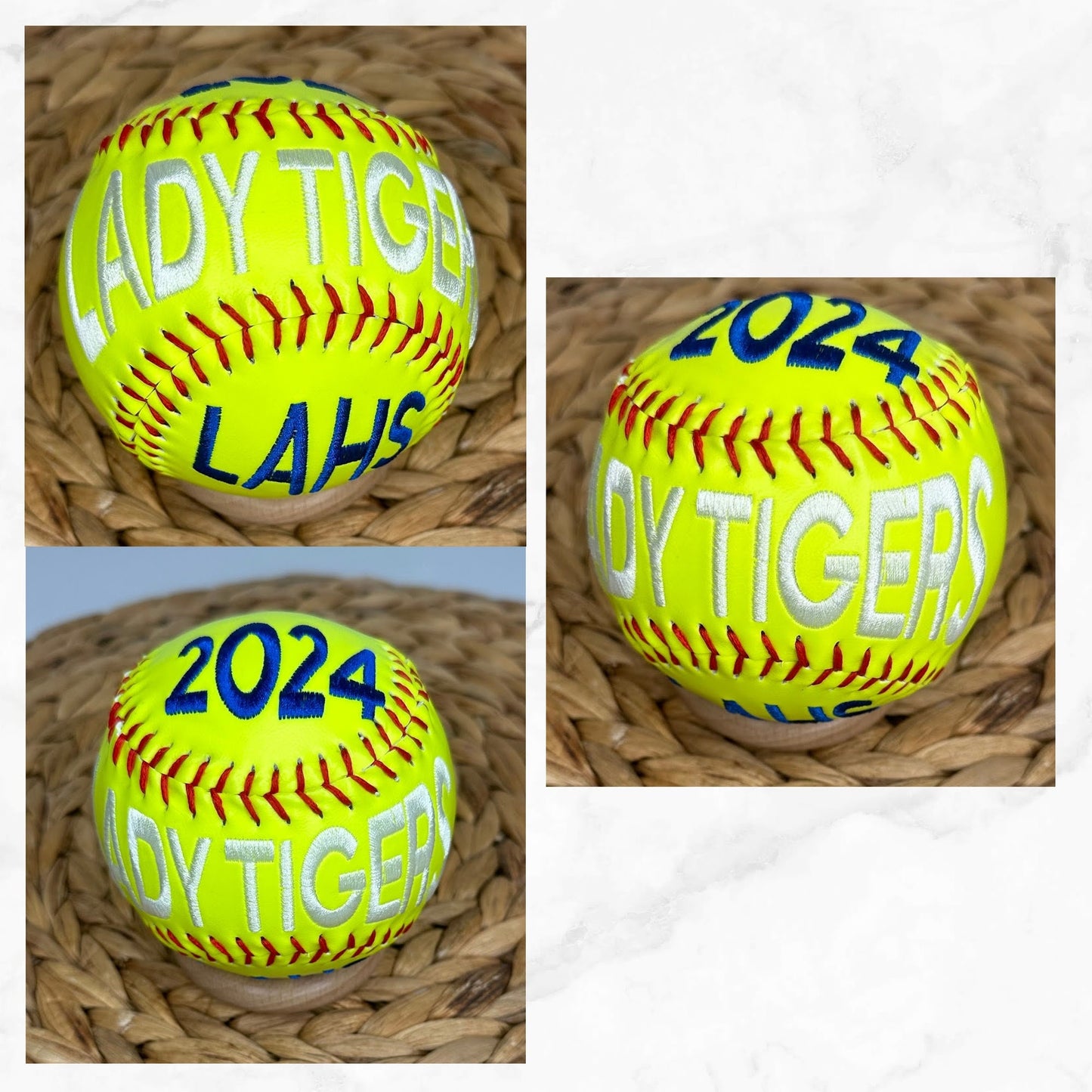 Softball Player Gift: Custom Embroidered Ball as End of Season Keepsake • Softball Player • Senior Night • Personalized Graduation Gift