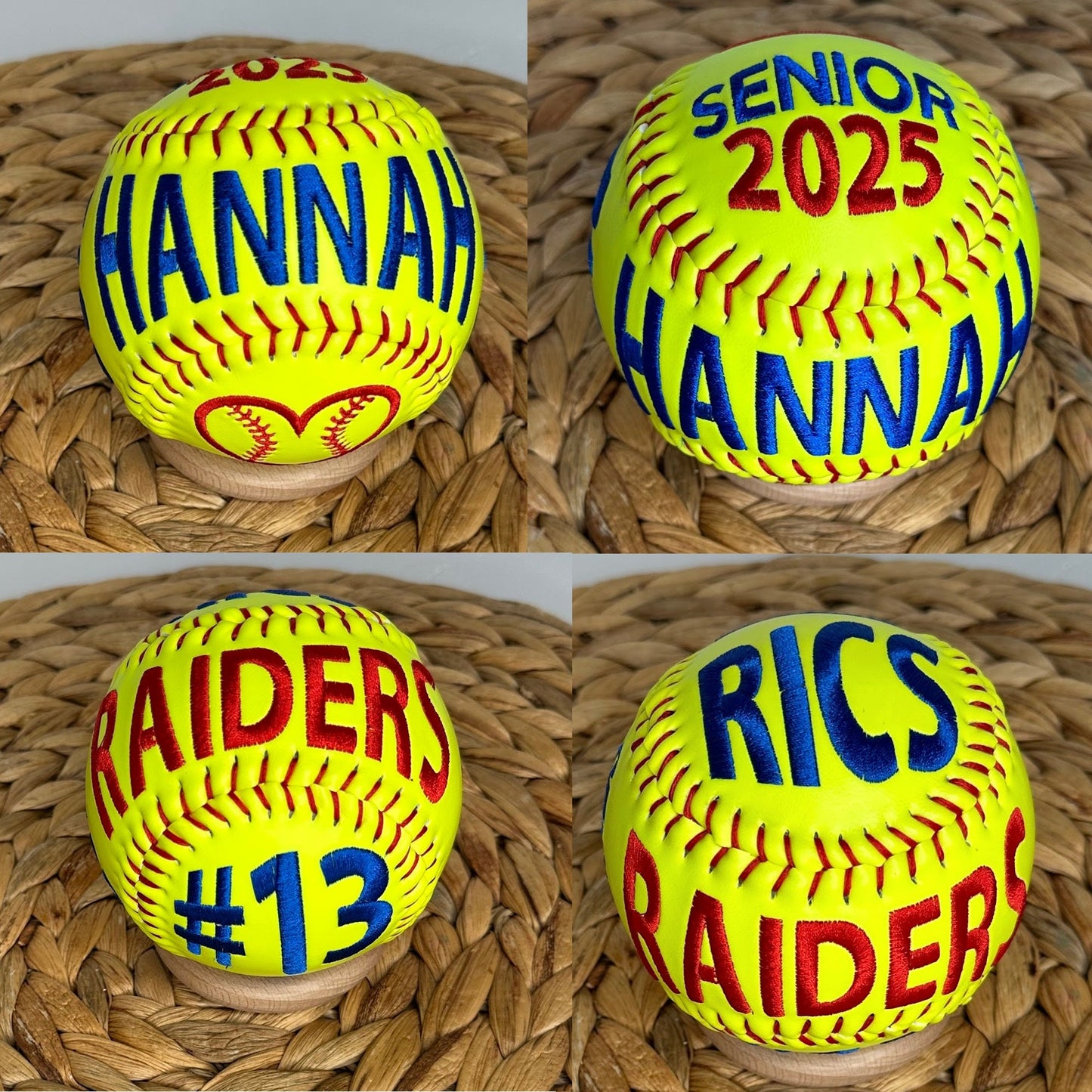 Softball Player Gift: Custom Embroidered Ball as End of Season Keepsake • Softball Player • Senior Night • Personalized Graduation Gift
