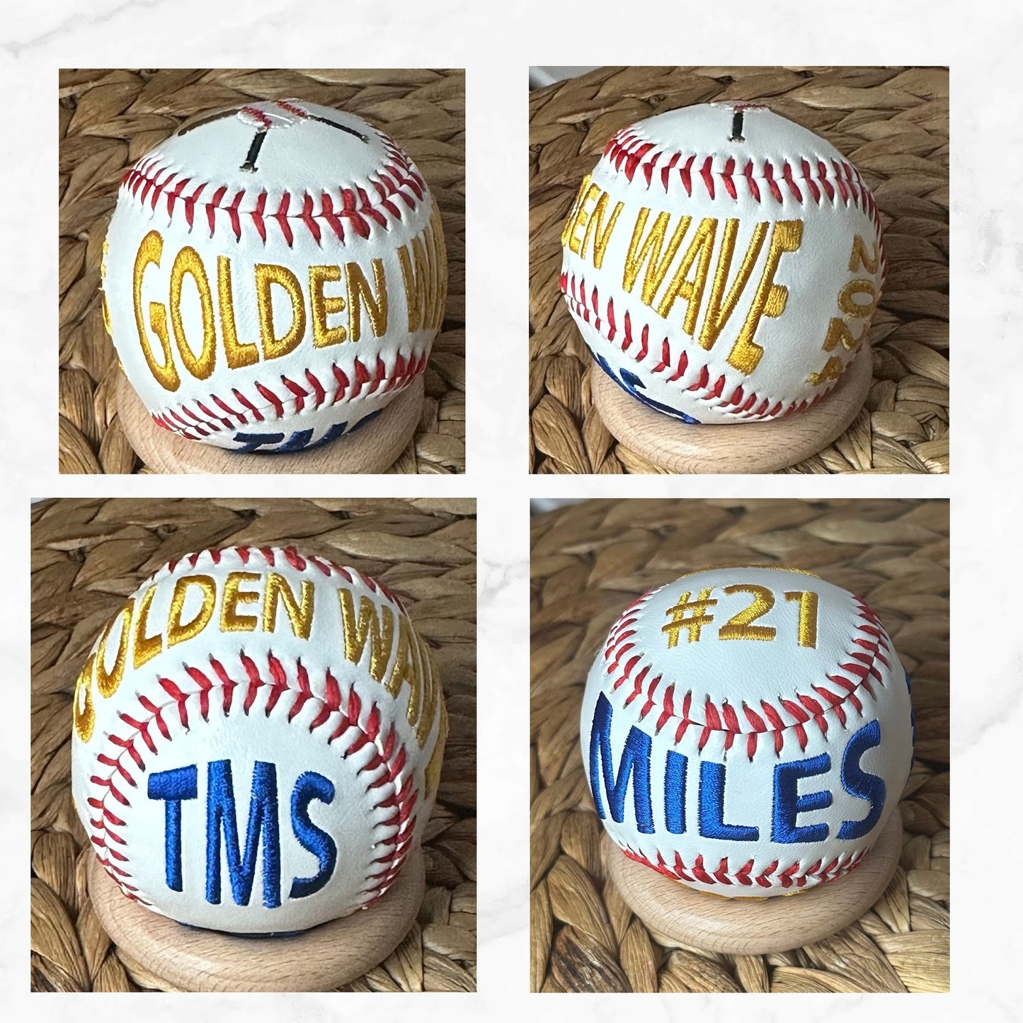 End of Season Gift - Custom Baseball for Senior Night & Graduation Baseball • Embroidered Baseball • Unique Keepsake Gift • Grad Gift