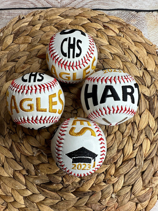 End of Season Gift - Custom Baseball for Senior Night & Graduation Baseball • Embroidered Baseball • Unique Keepsake Gift • Grad Gift